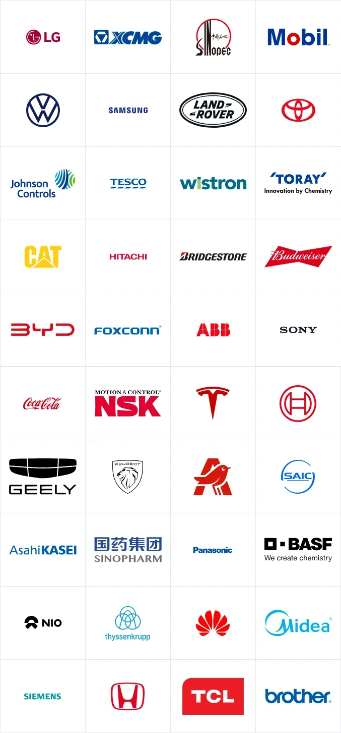 Logos of 40 client companies