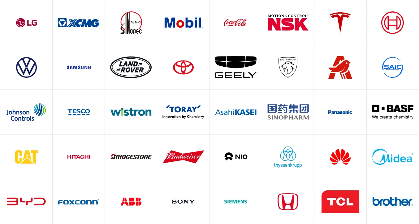 Logos of 40 client companies