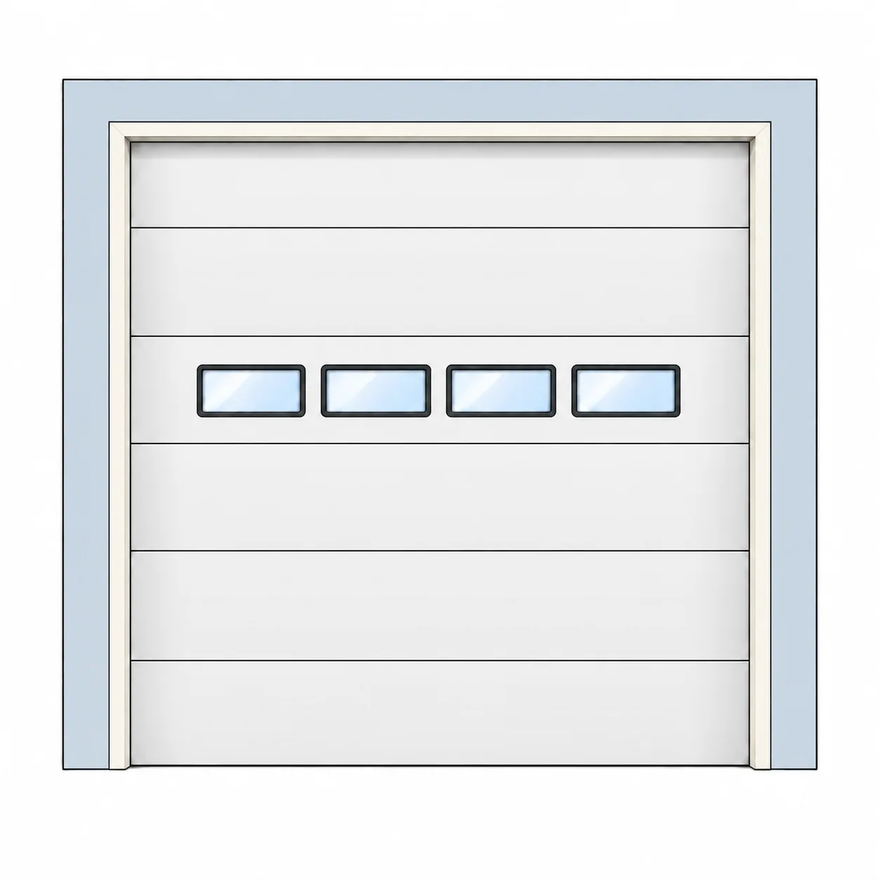 Sectional door with vision panels