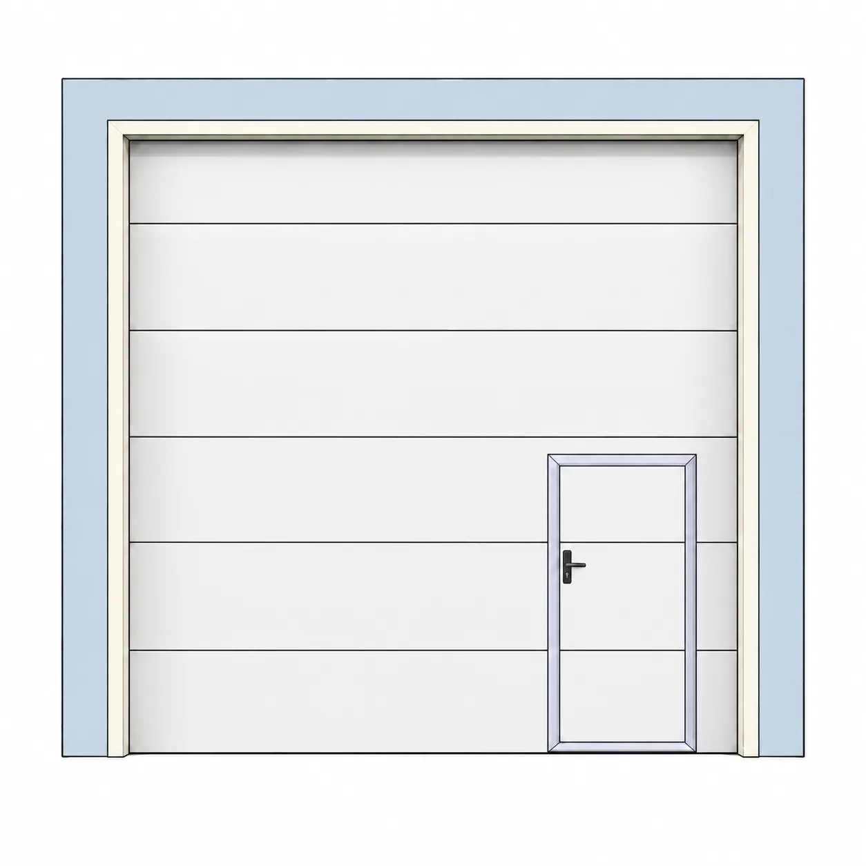 Sectional door with wicket door