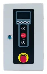 A1-series servo control box with LCD display and emergency stop