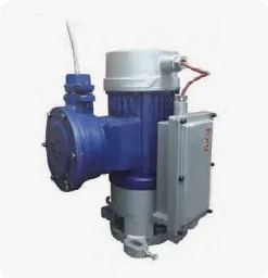 Explosion-proof motor with blue housing and side control box