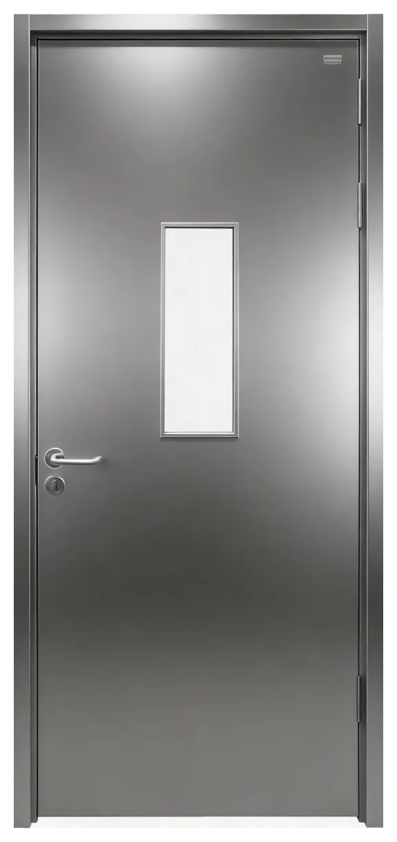 Single leaf with narrow vision panel