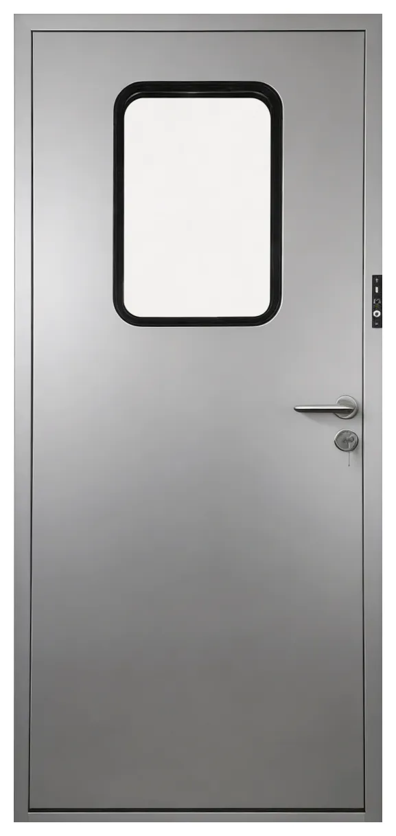 Single leaf with rounded vision panel
