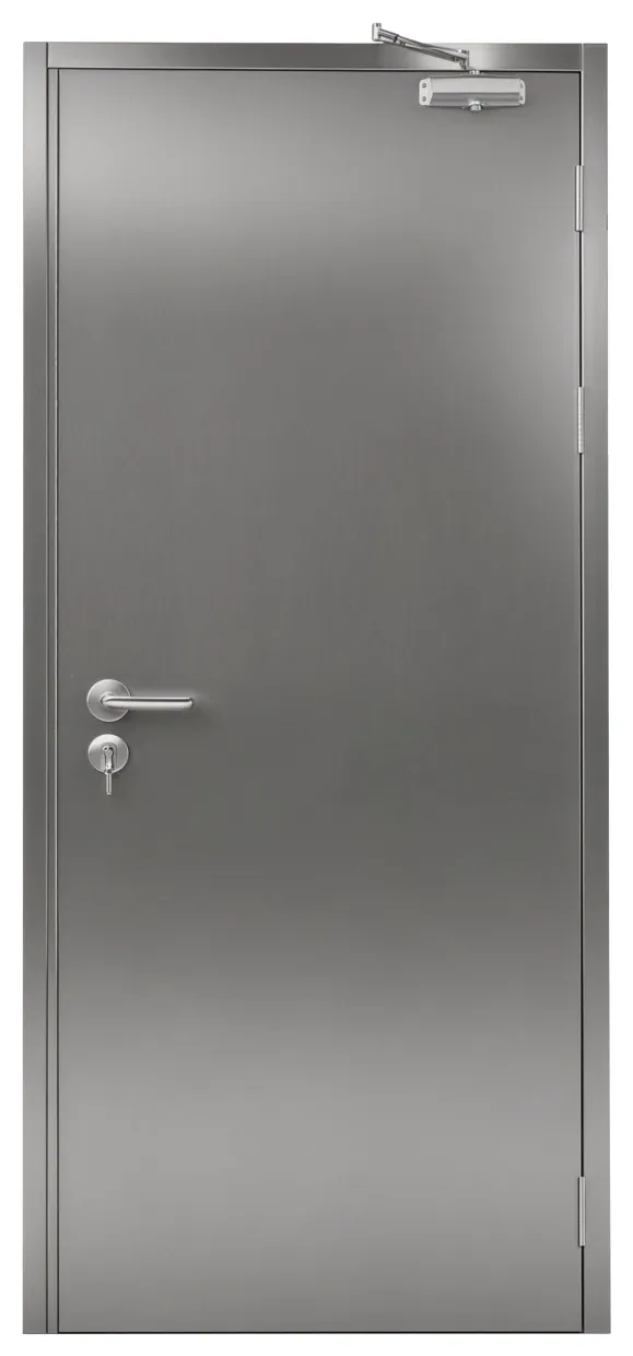 Single leaf with door closer