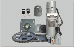 Roller shutter motor 1500-3P kit with mounting plate, chain wheel, remote controls and receiver