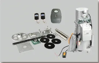 Roller shutter motor 2000-3P kit with mounting plate, chain wheel, remote controls and receiver